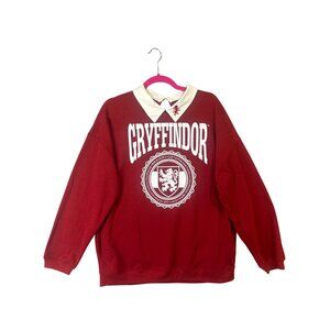 Harry Potter Gryffindor Red Sweatshirt With White Collar XL Cotton Blend GUC